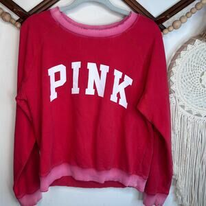 PINK VS Bleached Trim Pullover